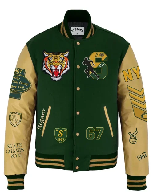 Glover Stegaro Tiger Green Varsity Jacket