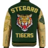 Glover Stegaro Tiger Green Varsity Jacket Back