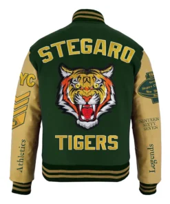 Glover Stegaro Tiger Green Varsity Jacket Back