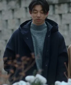 Gong Yoo The Trunk Blue Hooded Coat