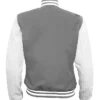 Grey and White Letterman Varsity Jacket Back