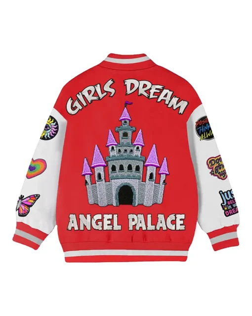 Huffman Stegaro Girl Dream Red Varsity Jacket Back