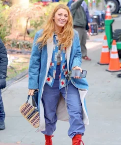 It Ends with Us 2024 Blake Lively Denim Long Coat