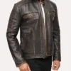 Jimmy Distressed Vintage Brown Leather Jacket