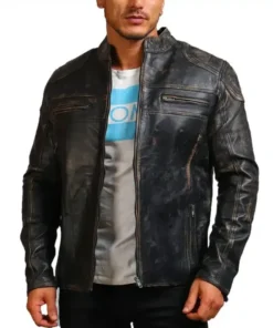 Joel Emerson Distressed Leather Motorcycle Jacket