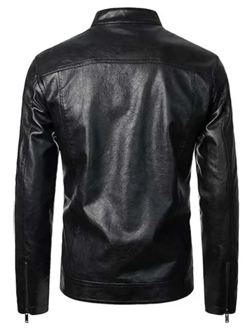 Kari Real Leather Vintage Biker Jacket Back