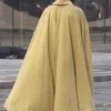 Leslie Bibb Cape Jupiter’s Legacy Yellow Cotton Coat Back