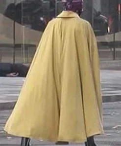 Leslie Bibb Cape Jupiter’s Legacy Yellow Cotton Coat Back