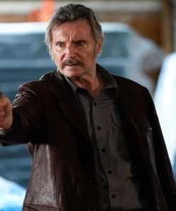 Liam Neeson Absolution Brown Leather Blazer