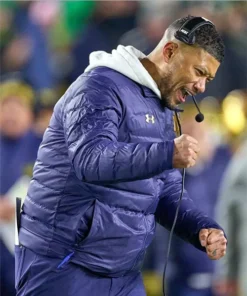 Marcus Freeman Notre Dame Puffer Jacket For Sale