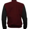 Maroon and Black Varsity Jacket Back