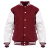 Maroon and White Letterman Jacket