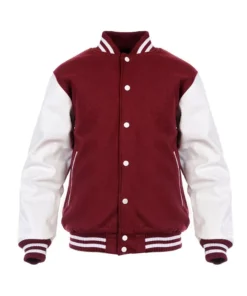 Maroon and White Letterman Jacket