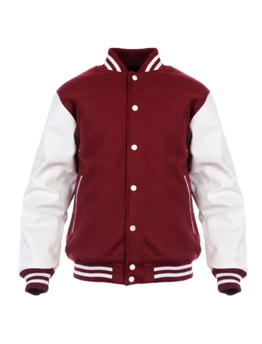 Maroon and White Letterman Jacket