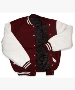 Maroon and White Letterman Jacket