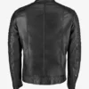 Mens Black Cafe Racer Leather Jacket Back