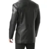 Men's Black Classic Leather Trendy Blazer Back