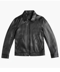 Mens Black Leather Motorcycle Jacket Main