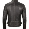 Men's Dark Brown Cafe Racer Leather Jacket Back