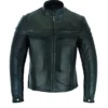 Mens Premium Cafe Racer Leather Motorcycle Jacket with Zipper Sleeves