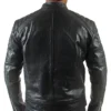 Mens Quilted Motorcycle Cafe Racer Leather Jacket Back