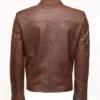 Men's Tone Brown Cafe Racer Leather Jacket Back