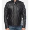 Michael Black Leather Moto Jacket