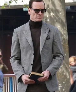 Michael Fassbender Black Bag Grey Blazer