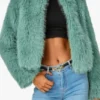 Morgan Gillory High Potential Teal Fur Jacket