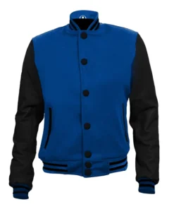 Navy Blue and Black Varsity Jacket