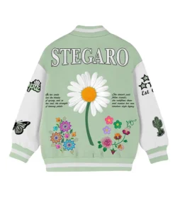 Nunez Stegaro Pretty Girl Green Varsity Jacket Back