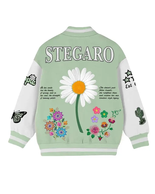 Nunez Stegaro Pretty Girl Green Varsity Jacket Back