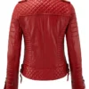 Oberon Red Leather Biker Jacket Back