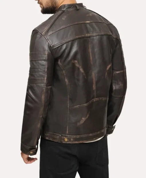 Order Jimmy Distressed Vintage Brown Leather Jacket