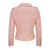 Pink Leather Biker Jacket Womens Back