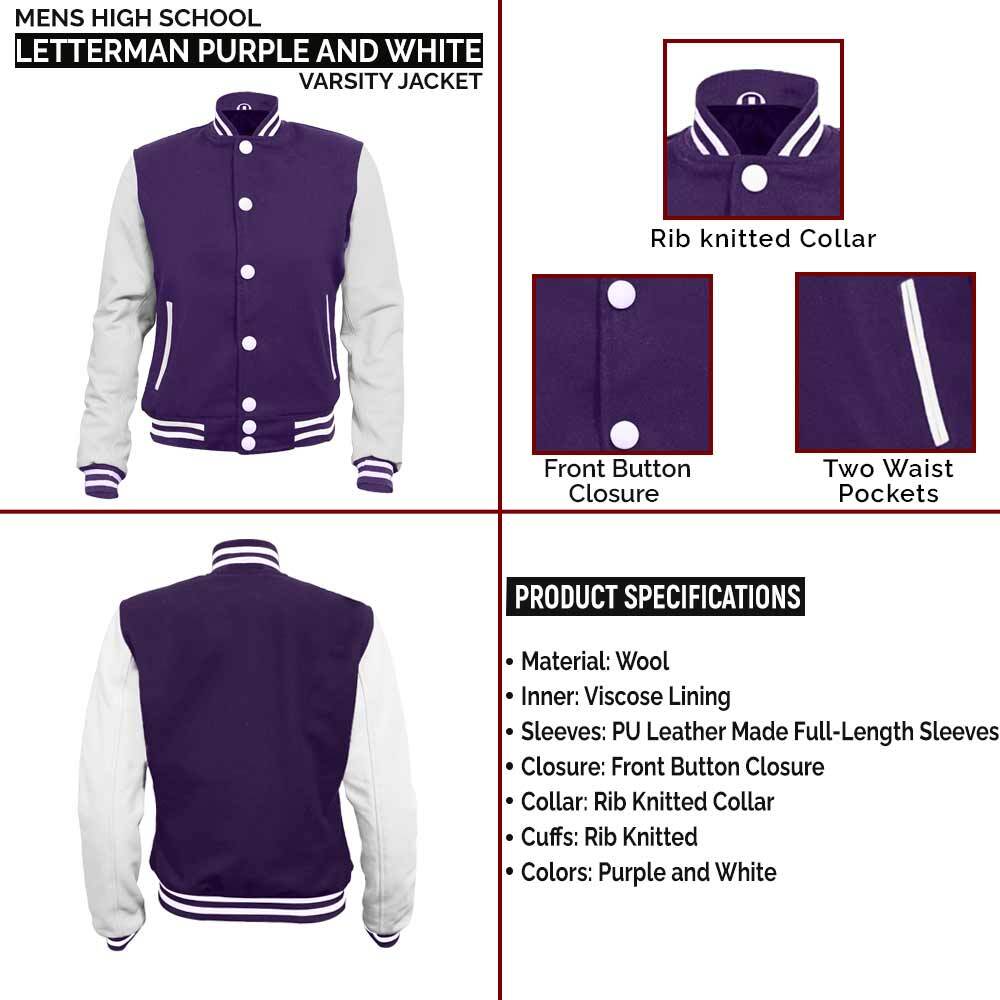 Purple and White Varsity Jacket Infographics