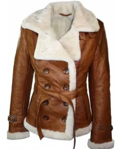 Rachael Aviator Double Breasted Leather Jacket