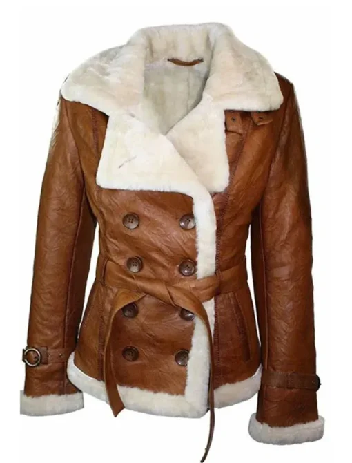 Rachael Aviator Double Breasted Leather Jacket