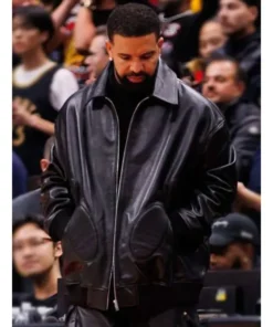 Raptors VS Warriors Game Drake Leather Jacket