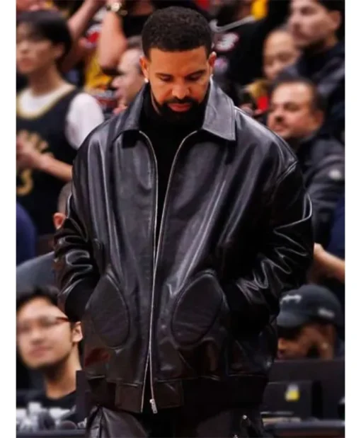 Raptors VS Warriors Game Drake Leather Jacket