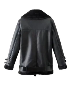 Rivera Shearling Sheepskin Leather Jacket Back