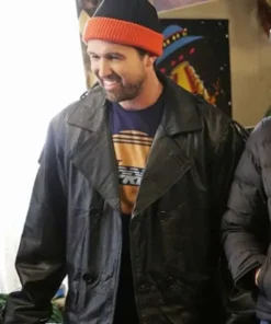 Rob McElhenney It’s Always Sunny in Philadelphia Black Leather Coat