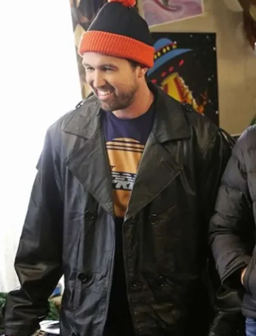 Rob McElhenney It’s Always Sunny in Philadelphia Black Leather Coat