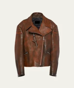 Rusty Style Brown Vintage Leather Biker Jacket Main