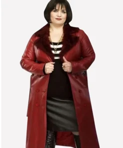 Ruth Jones Gavin and Stacey Shearling Leather Coat For Sale