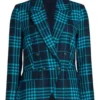 Sara Bareilles Girls5eva Sara Bareilles Wool Plaid Blazer Front