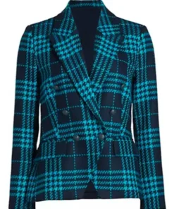 Sara Bareilles Girls5eva Sara Bareilles Wool Plaid Blazer Front