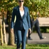 Scarlett Johansson Jurassic World Rebirth Blue Suit