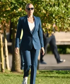 Scarlett Johansson Jurassic World Rebirth Blue Suit