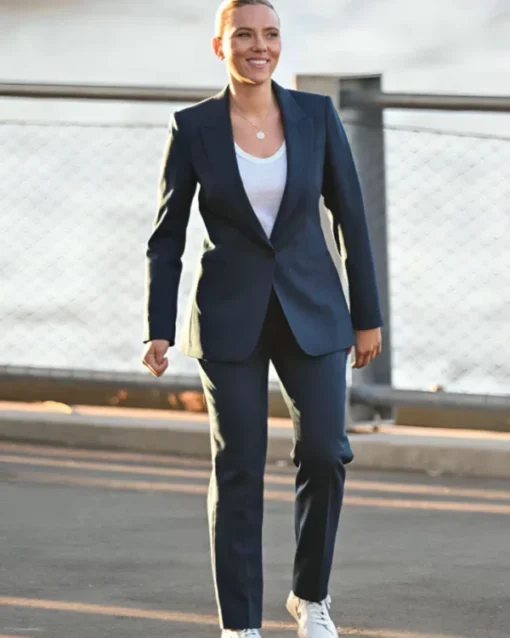 Scarlett Johansson Jurassic World Rebirth Blue Suit - Image 2